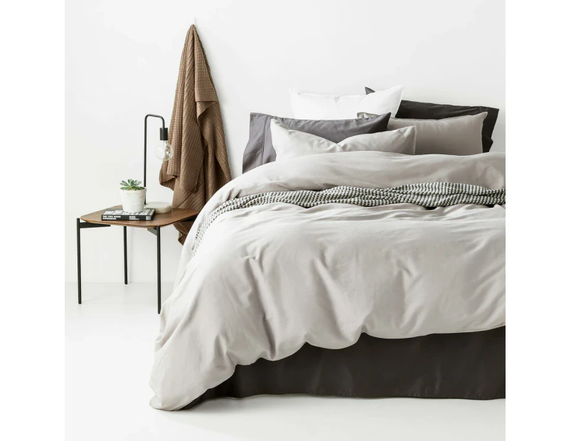 In2Linen Grange 100% Cotton Quilt Cover Set | Grey