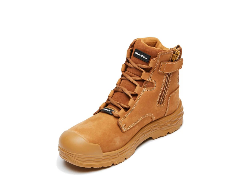 Force Lace Up Safety Boot with Zip - Honey