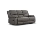 Casey 3 + 1 + 1 Seater Manual Recliner Sofa Lounge Couch Armchair Solid Wood Frame Fabric Upholstery Suite - Latte