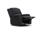 Casey 3 + 1 + 1 Seater Manual Recliner Sofa Lounge Couch Armchair Solid Wood Frame Fabric Upholstery Suite - Jet