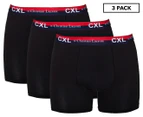 CXL By Christian Lacroix Men's Cotton Stretch Boxer Brief 3-Pack - Black