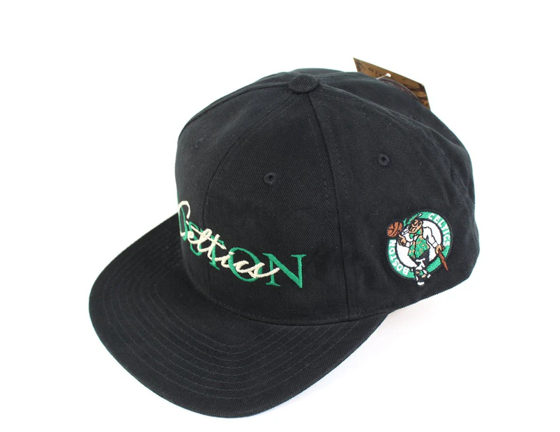 Boston Celtics Hat - Black 3-2 Zone Deadstock Snapback - Mitchell & Ness