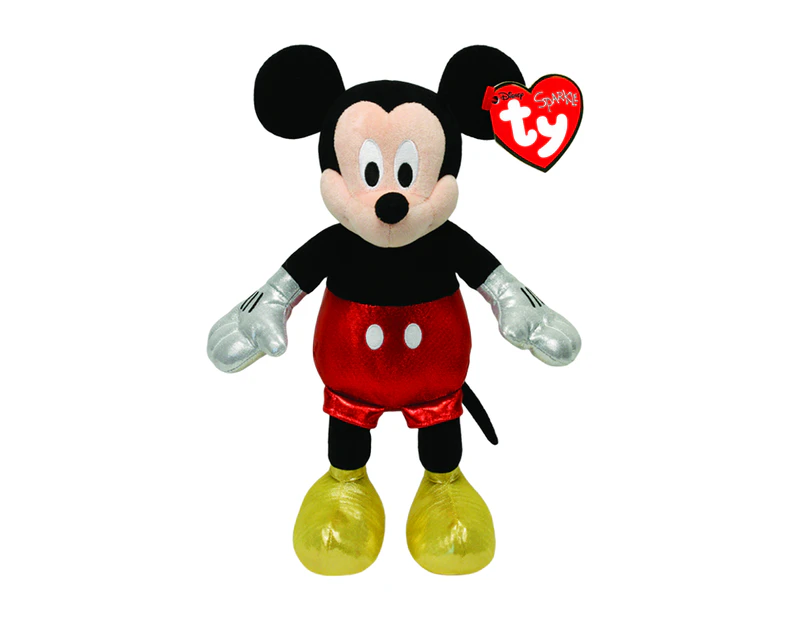 Ty Beanie Babies Collection 8" Disney Mickey Red Sparkle Plush Toy