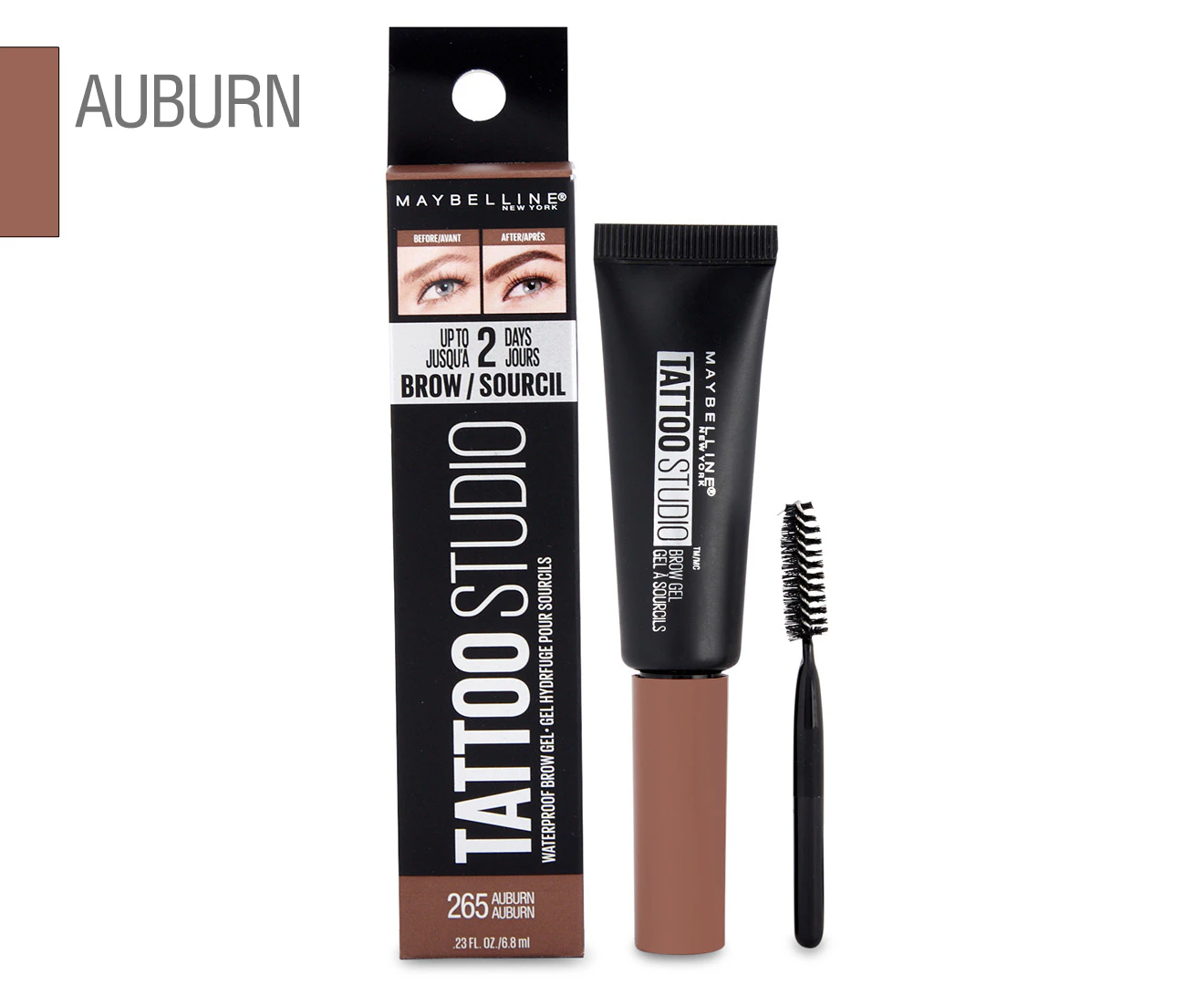 Maybelline Tattoo Studio Waterproof Brow Gel 6.8ml 265 Auburn