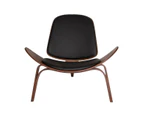 Replica Hans Wegner Shell Chair - Walnut & Black