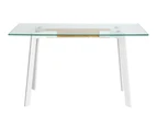 Vox Collection | Rectangular Glass Console Table - White & Natural