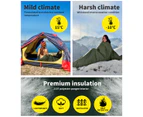 Mountview Sleeping Bag Double Bags Outdoor Camping Hiking Thermal -10℃ Tent - Green,Blue,Purple,Brown,Army Green,Grey