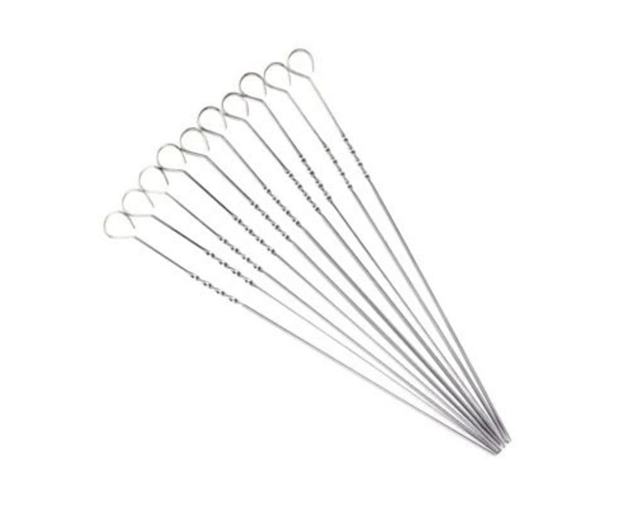 Willkon Set of 10 Stainless Steel Skewer Sticks for BBQ Grill