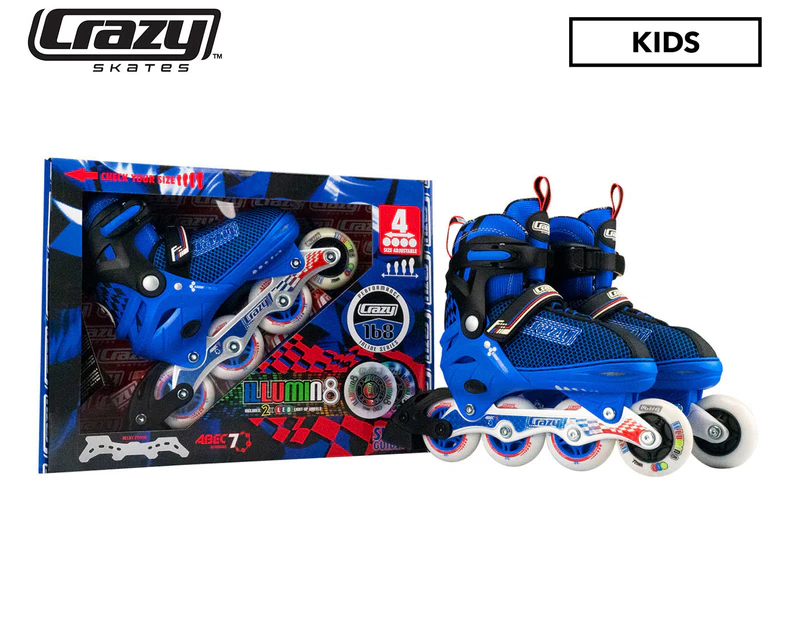 Crazy Skate Co. Kids' Adjustable Inline Skates - Blue/Black