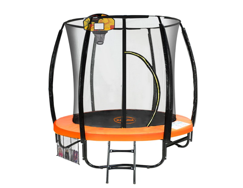 Kahuna Trampoline 8ft with Basketball Set - Orange