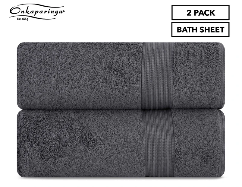 Onkaparinga Ultimate Bath Sheet 2-Pack - Charcoal