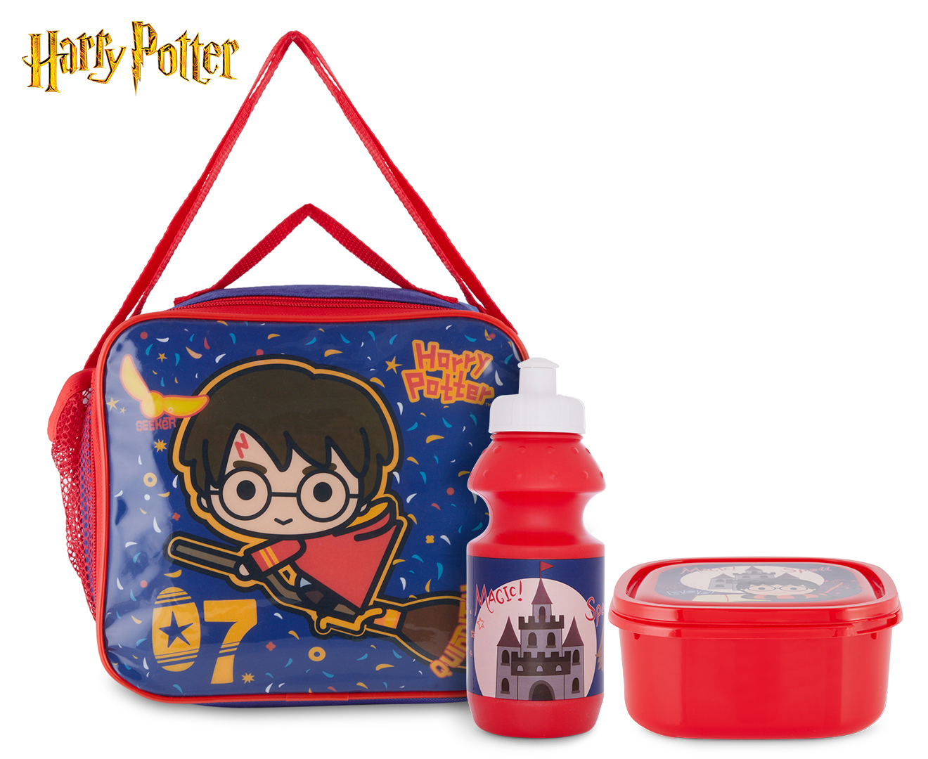 Harry Potter 3-Piece Lunch Bag Set - Red/Blue