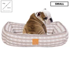 Mog & Bone Bolster Small Pet Bed - Latte Inverse Mosaic