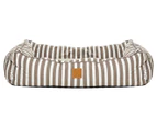 Mog & Bone Bolster Large Pet Bed - Latte Hamptons Stripe