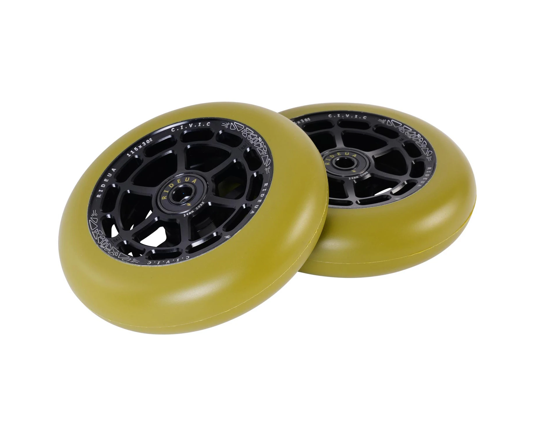 urbanArtt Civic 115 x 30mm Wheels - Black/Army Green - Green