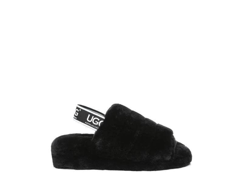 Ugg Australian Shepherd Puffy | Wool Upper - Women - Sandals - Black