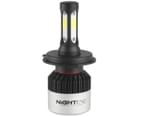 Nighteye 72W 9000LM H4 HB2 LED Headlight Kit Hi/Lo Beam Globe Bulbs 6500K White 1