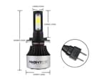 Nighteye H7 LED Headlight Light Bulbs Hi/Lo Beam Replace Halogen 72W 9000LM HID 4