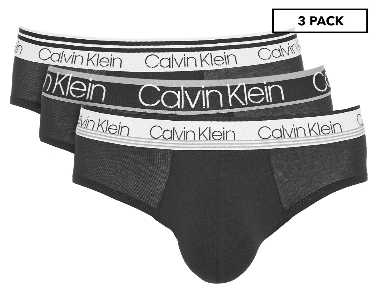 Calvin Klein Men's Variety Stretch Waistband Cotton Hip Briefs 3-Pack ...