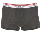 Calvin Klein Men's Variety Waistband Cotton Stretch Trunks 3-Pack - Charcoal Heather/Navy/Red