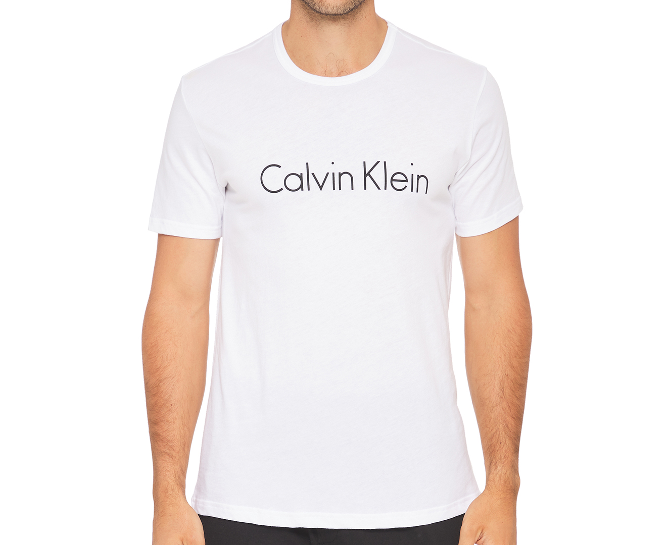 Calvin Klein Men's Short Sleeve Logo Tee / T-Shirt / Tshirt - White ...