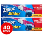 2 x Ziploc Medium Storage Slider Bags 20pk