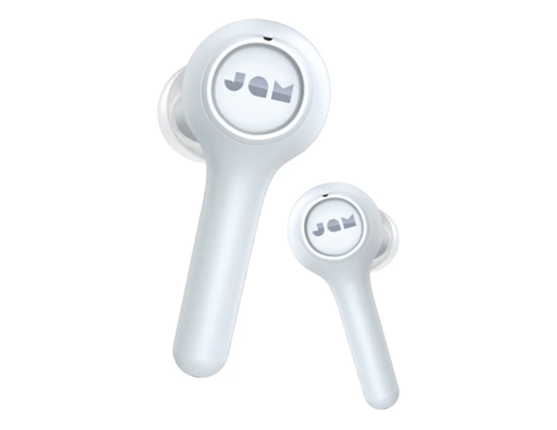 Jam Exec Bluetooth Earphones/Earbuds w/BG Noise Reduction/Touch Control/Mic WH