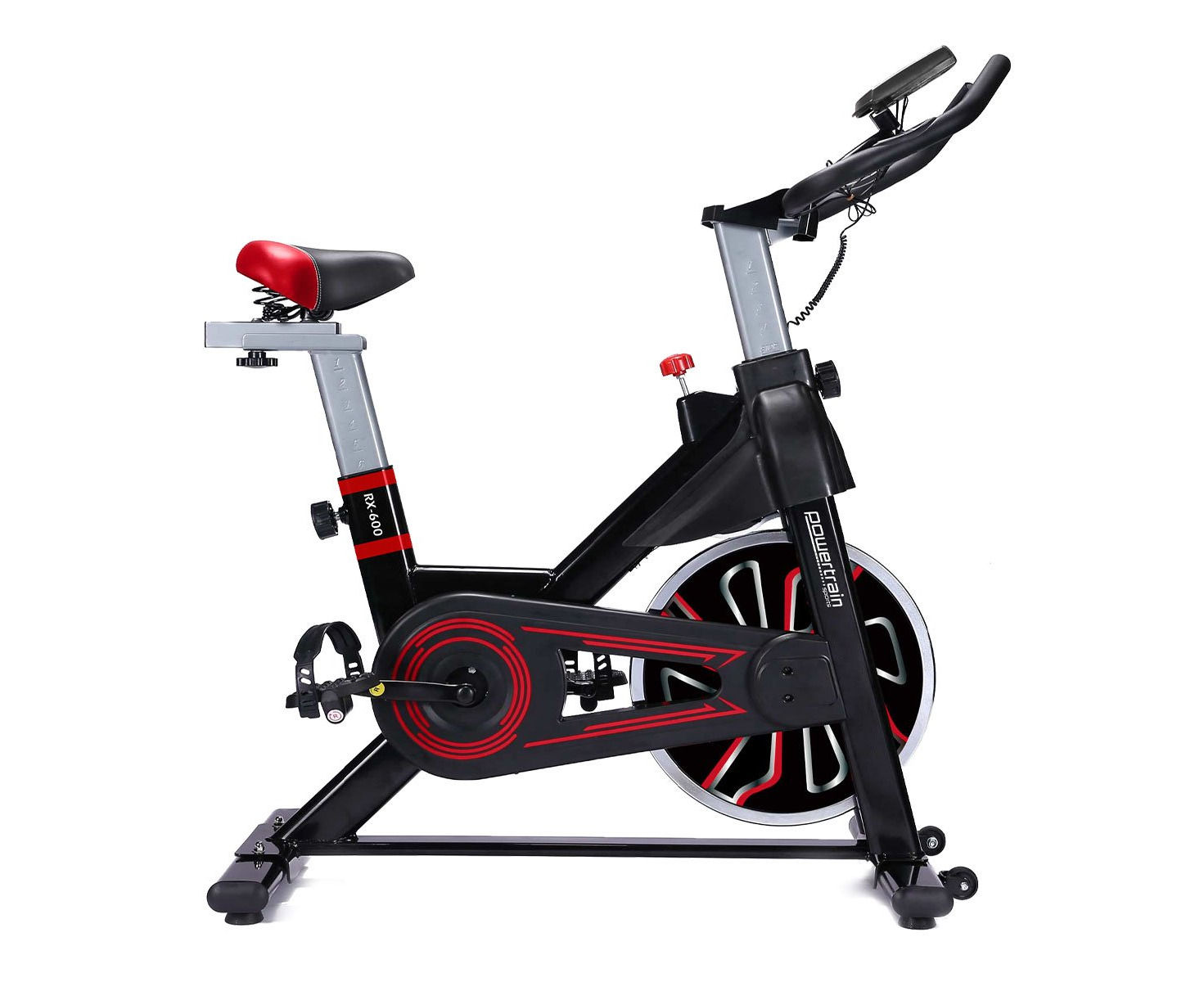 Powertrain RX 600 Exercise Spin Bike Cardio Cycle Red M.catch