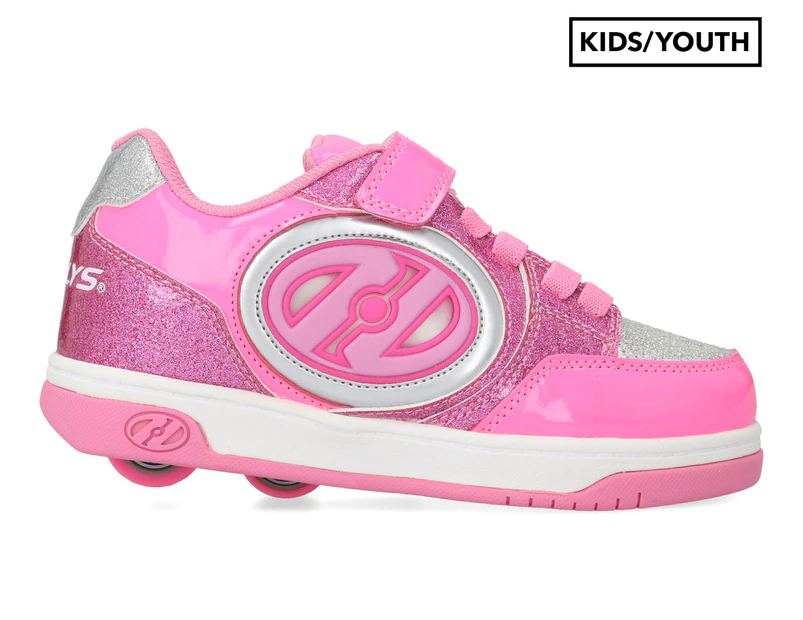 Heelys Girls' Plus X2 Lighted Skate Shoes - Neon Pink/Light Pink/Silver