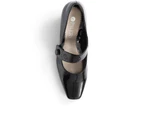 Pavers Womens Smart Mary-Jane with Touch Fasten Strap Shoes Smart Casual - Black Patent