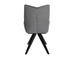 Amber Dining Chair | Black Legs - Dark Grey Fabric