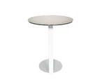 Misty Collection | Round Glass-Ceramic Side Table - White