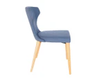 Havana Dining Chair | Natural Legs - Blue Fabric