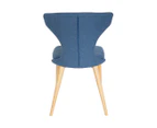 Havana Dining Chair | Natural Legs - Blue Fabric
