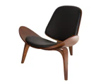 Replica Hans Wegner Shell Chair - Walnut & Black