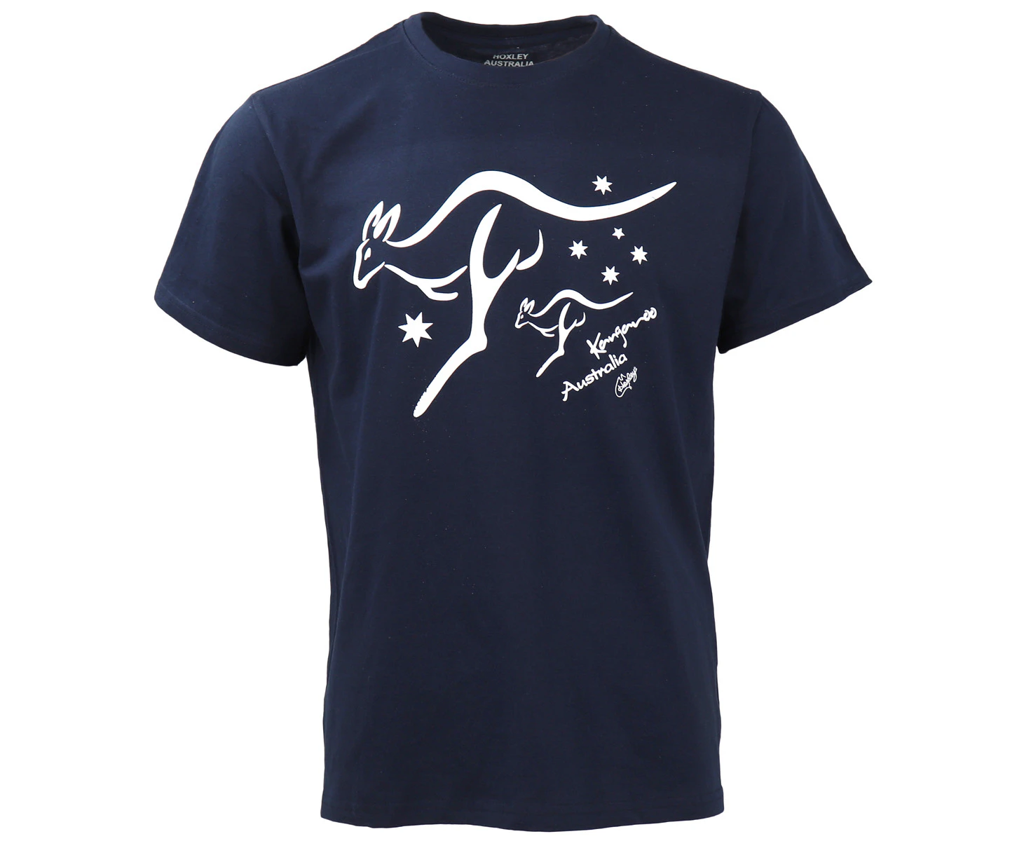 Adult Unisex Mens Womens Australian Day Kangaroo Aussie Souvenir Tee Top T Shirt - Navy