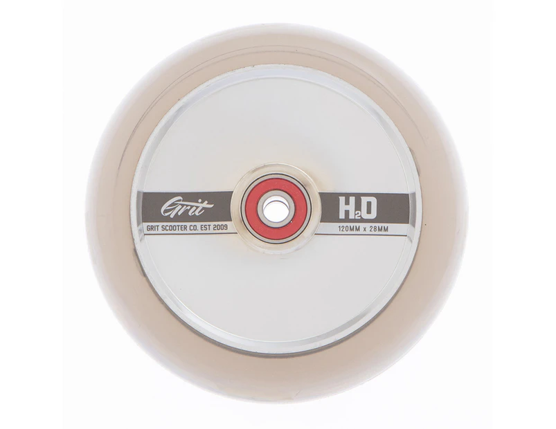 Grit H20 Scooter Wheels 120mm x 28mm - Translucent Grey (Set of 2) - Grey