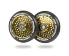 Root Industries Honeycore 110mm Scooter Wheels - Black Gold (Set of 2) - Gold