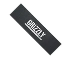 Grizzly Stamp White Skateboard Griptape  9" x 33" Perforated - Black