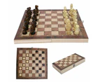 NOVBJECT Chess Board Games Folding Large Chess Wooden Chessboard Set Wood Toy Gift