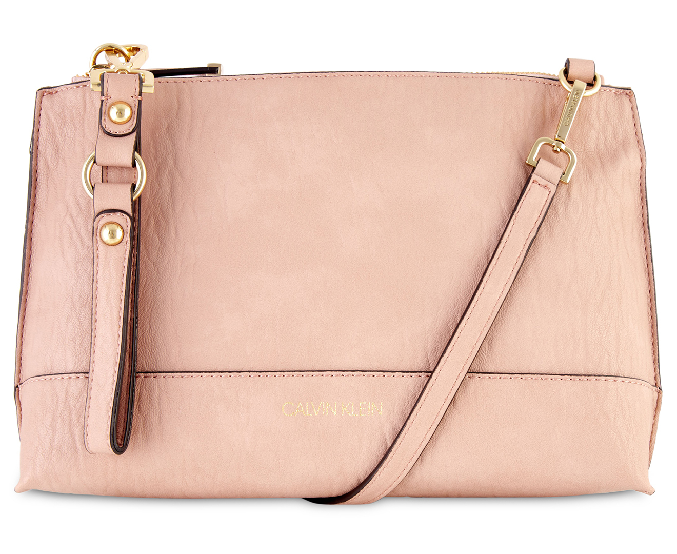 Calvin Klein Sonoma Top Zip Crossbody Bag Pale Rose M.catch .au