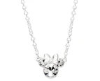 Disney Minnie Mouse Sterling Silver Clear Stone Necklace