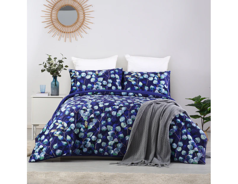 Dreamaker Velvet Digital Printing Pinsonic Quilted Quilt Cover Set King Bed Pagan