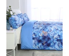 Dreamaker Velvet Digital Printing Pinsonic Quilted Quilt Cover Set Queen Bed Winter Forest