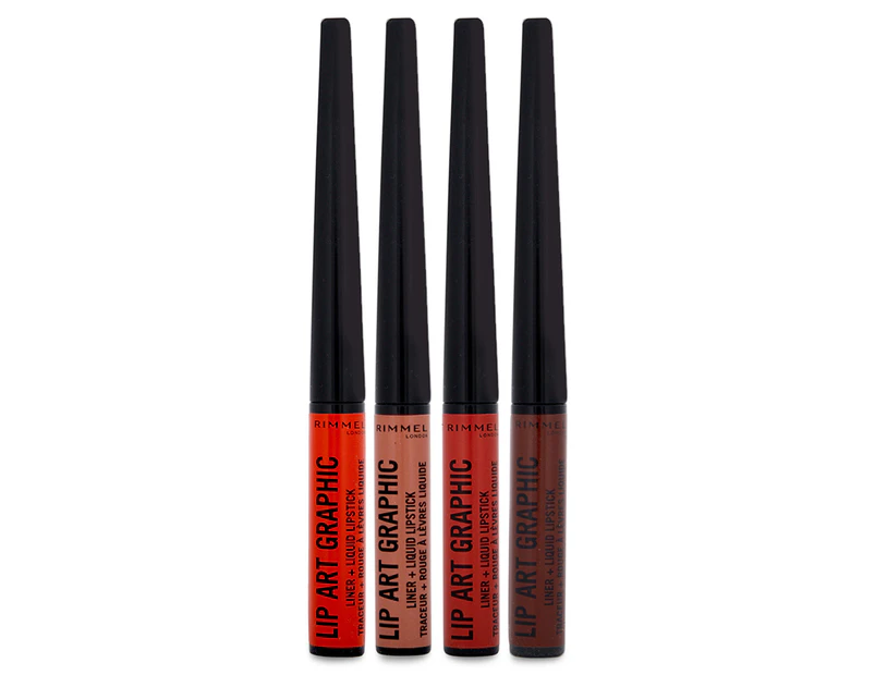 Rimmel Lip Art Graphic Liner & Liquid Lipstick Quad - Autumn