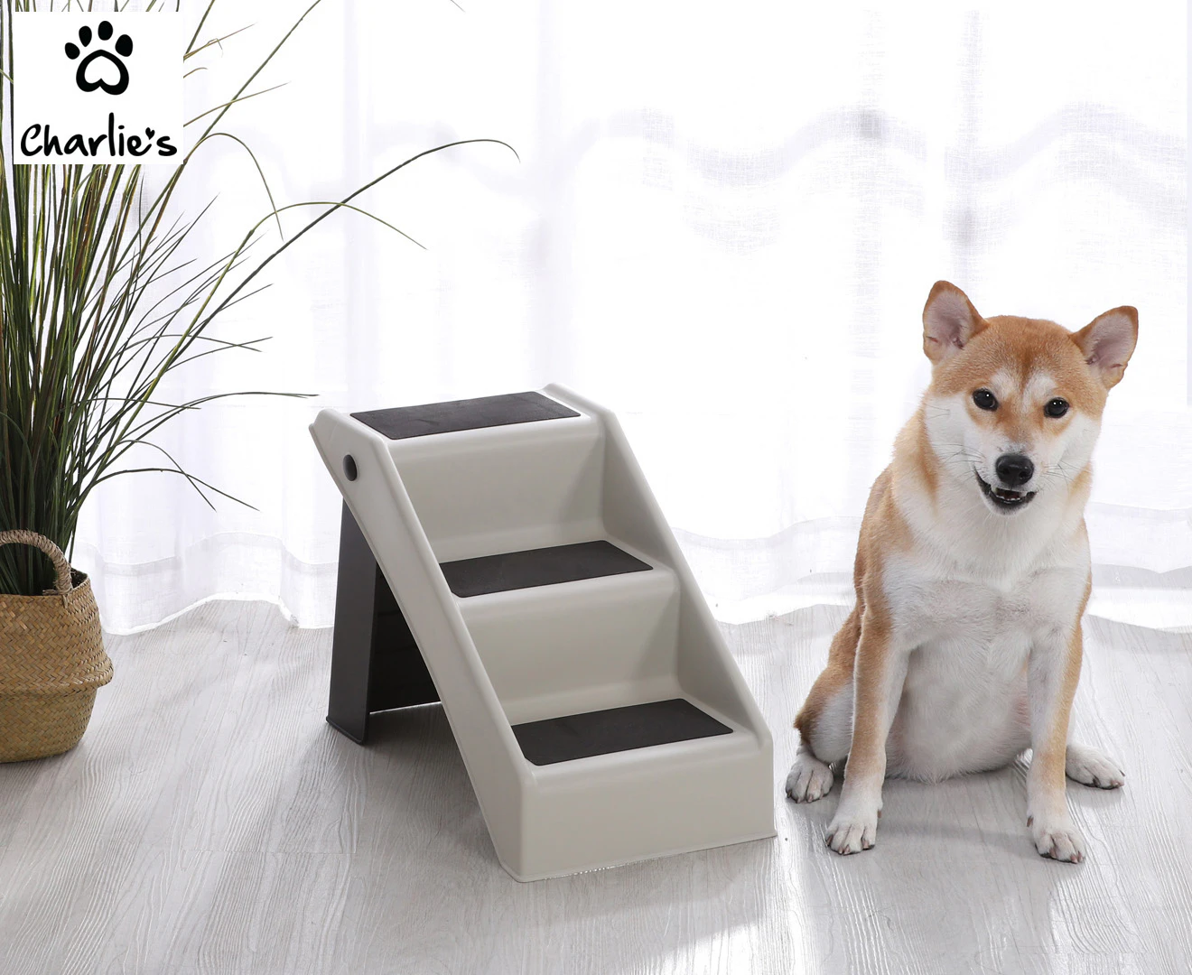 Charlie's Dog Stairs Grey