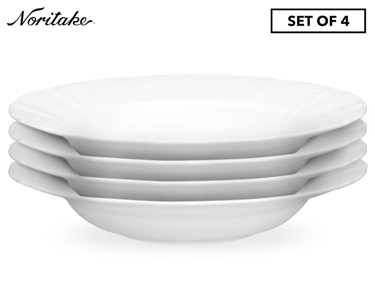 Noritake China Cher Blanc Dinner Plates Set of 4 