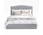 Storage Gas Lift Bed Frame with Curved Bed Head in King, Queen and Double Size (Grey Fabric)