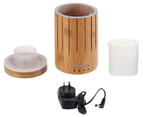 Sherwood Home Bamboo Ultrasonic Zen Shute Diffuser With Light - Natural Brown