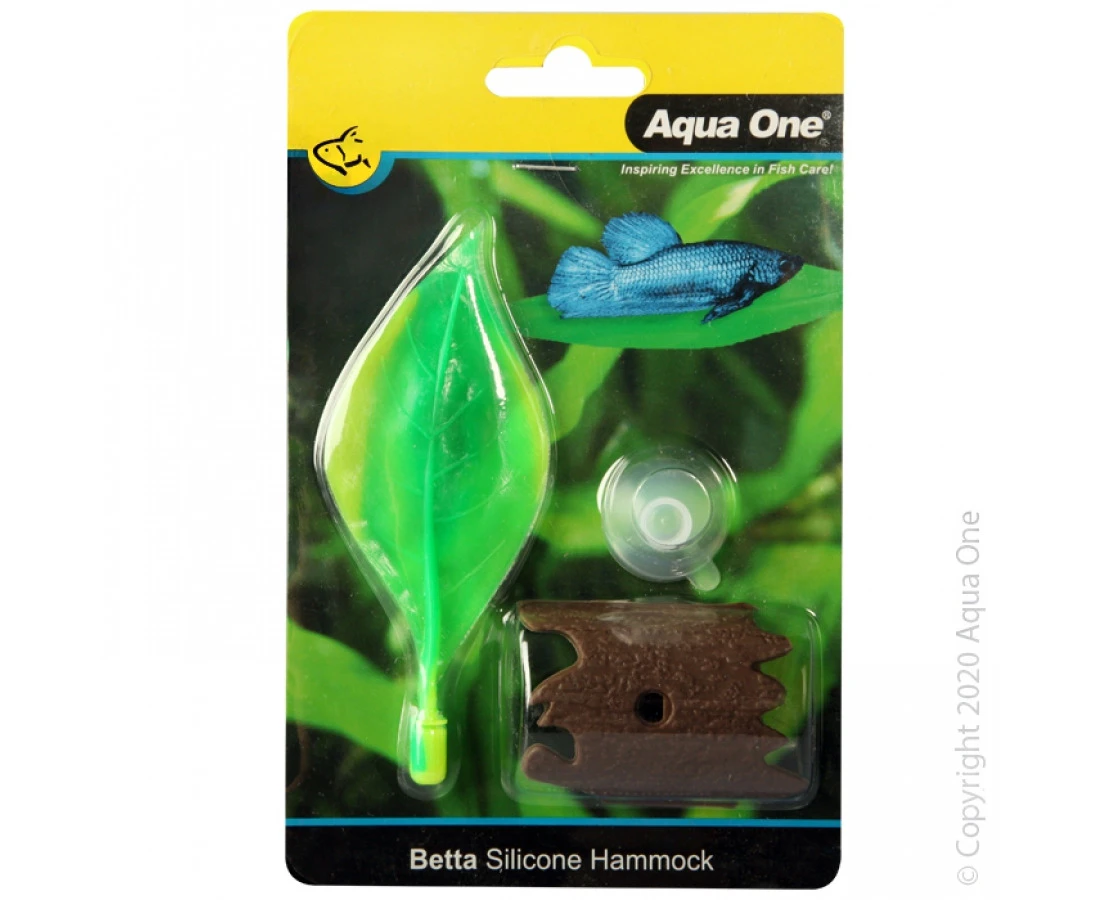 Aqua One Silicone Betta Leaf Hammock With Bark 28452